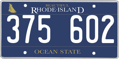 RI license plate 375602