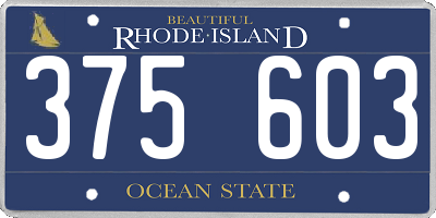 RI license plate 375603