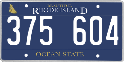 RI license plate 375604
