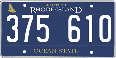 RI license plate 375610