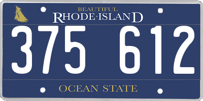RI license plate 375612