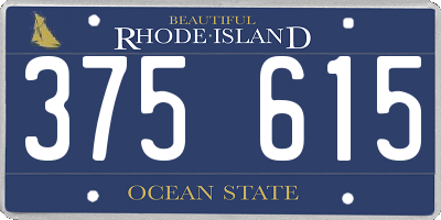 RI license plate 375615