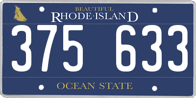 RI license plate 375633