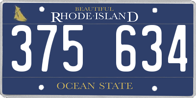 RI license plate 375634