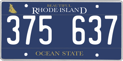 RI license plate 375637