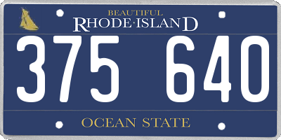 RI license plate 375640
