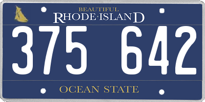 RI license plate 375642