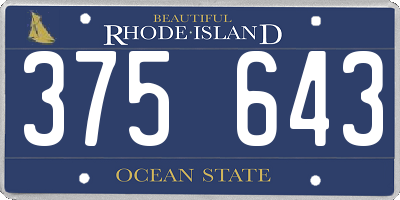 RI license plate 375643