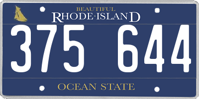 RI license plate 375644