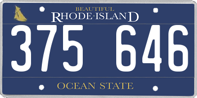 RI license plate 375646