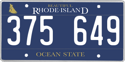 RI license plate 375649