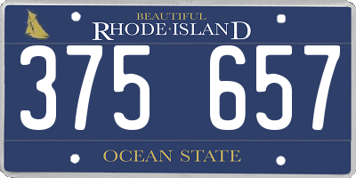 RI license plate 375657
