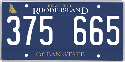RI license plate 375665