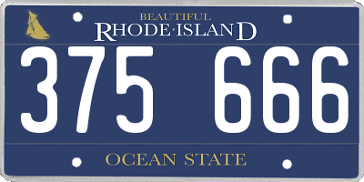 RI license plate 375666