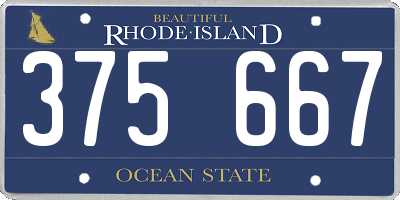 RI license plate 375667