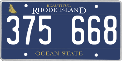 RI license plate 375668