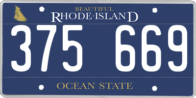 RI license plate 375669