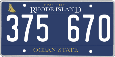 RI license plate 375670