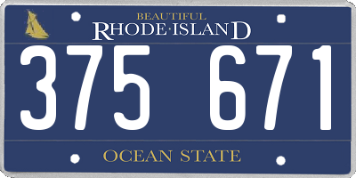 RI license plate 375671