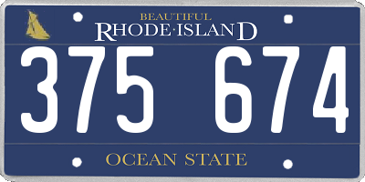 RI license plate 375674