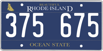 RI license plate 375675