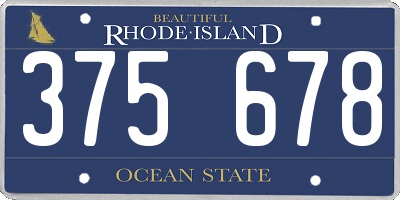 RI license plate 375678