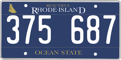 RI license plate 375687