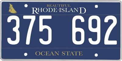 RI license plate 375692