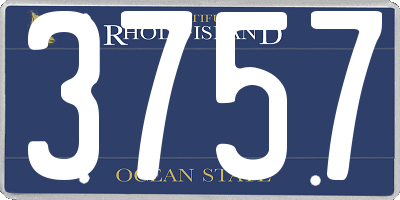 RI license plate 3757