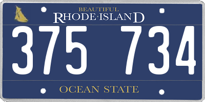 RI license plate 375734