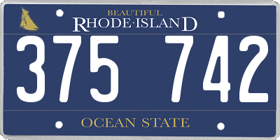 RI license plate 375742