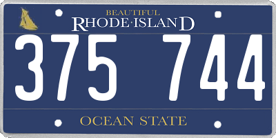 RI license plate 375744