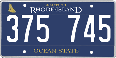 RI license plate 375745