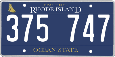 RI license plate 375747