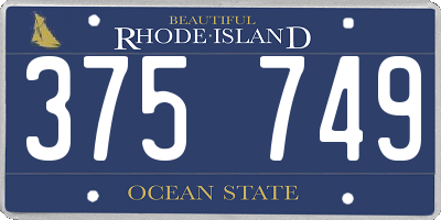 RI license plate 375749