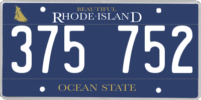 RI license plate 375752