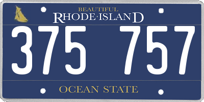 RI license plate 375757