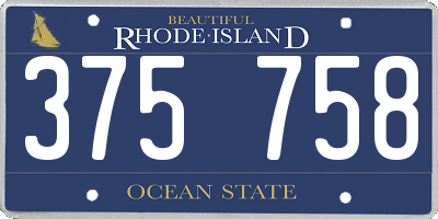 RI license plate 375758