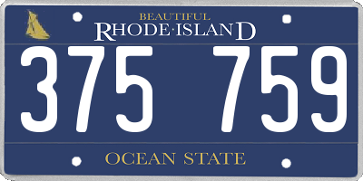 RI license plate 375759