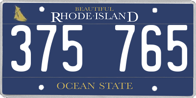 RI license plate 375765