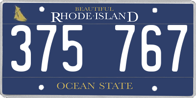 RI license plate 375767