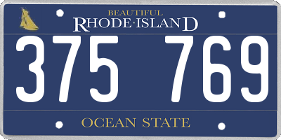 RI license plate 375769