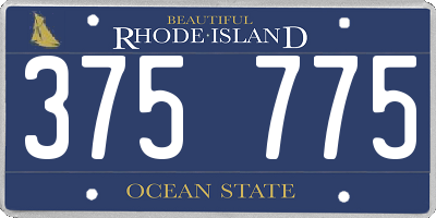 RI license plate 375775