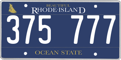 RI license plate 375777