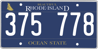 RI license plate 375778