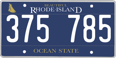 RI license plate 375785