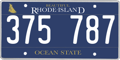 RI license plate 375787