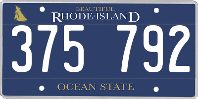 RI license plate 375792