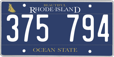 RI license plate 375794