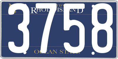 RI license plate 3758